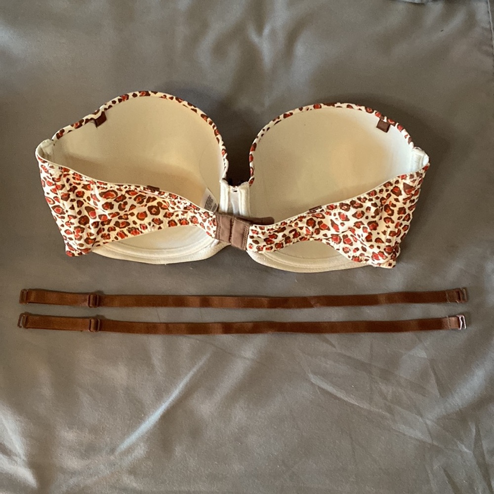Cheetah Print 36D Removable Strap’s Never Worn Sexy Uplifting Strapless Bra - Picture 6 of 6
